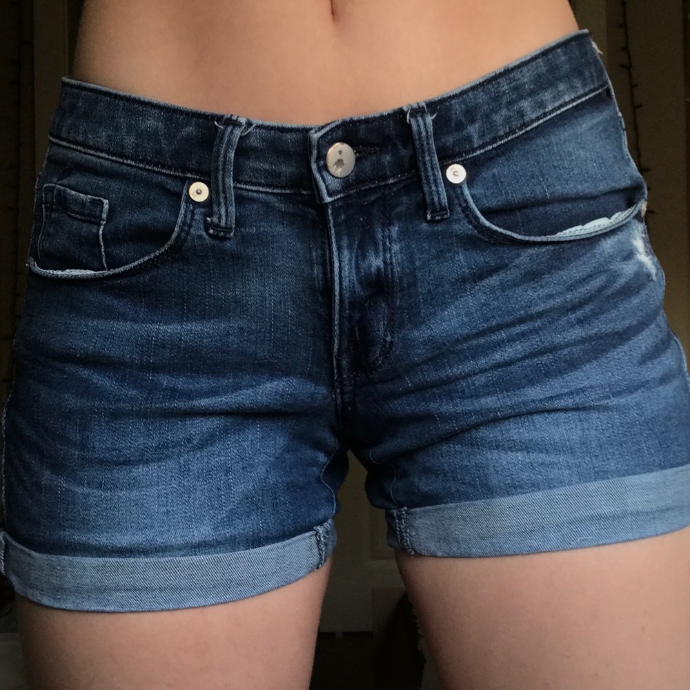 Mid-Rise Denim Shorts